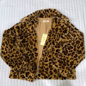 Faux Leopard Print Coat (Never been worn)